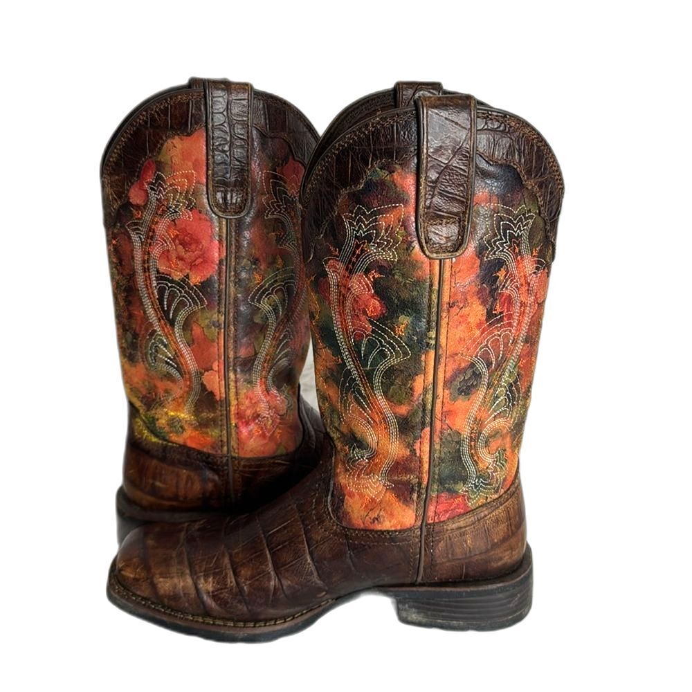 Durango Mustang Women's Faux Exotic Western Pull-on Boot size 7.5 M rodeo cute - Picture 8 of 11
